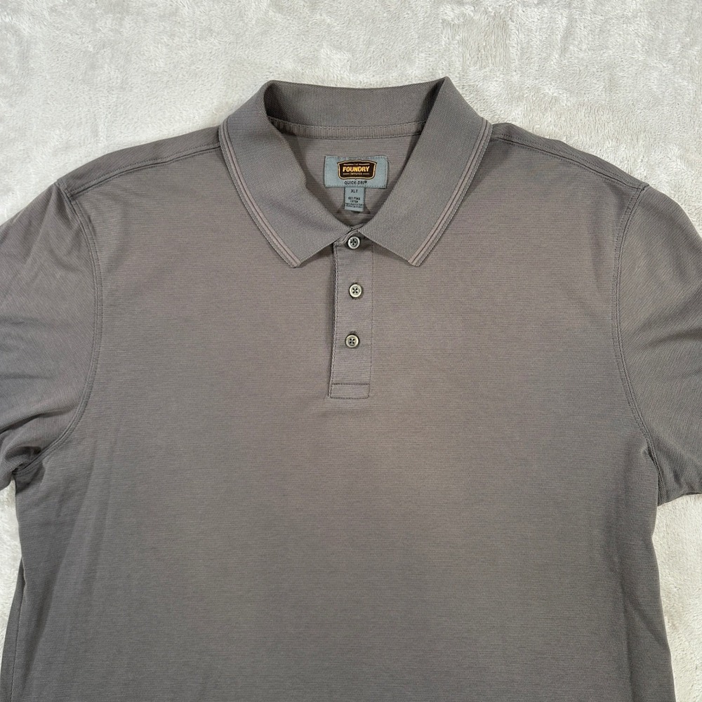 The Foundry Supply Co Mens XLT Grey Quick-Dri Pima Cotton Blend Polo Shirt